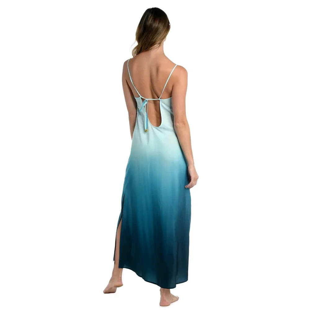 LA BLANCA NWT Ocean Oasis Over-The-Shoulder Midi Dress Size XS